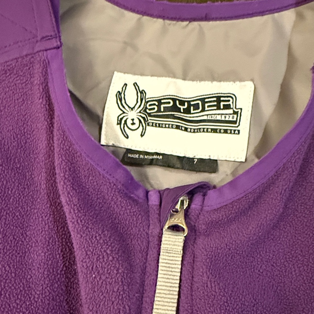 Spyder waterproof kids ski pants in purple. - Picture 5 of 5